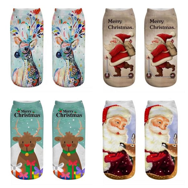 

3d print christmas socks for women men designer merry christmas letters snow gift box slipper socks santa claus deer cartoon socks eur 35-44, Black;white