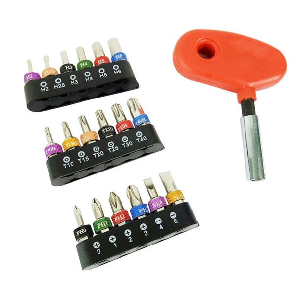 

19pcs/set universal screwdriver mini ratchet wrench bit 1/4 driver socket handle repair tool kit 24ba