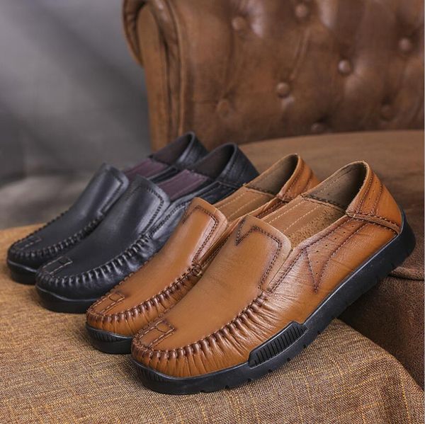

jx674 men shoes 2019 new genuine leather driving shoes loafers fashion handmade soft breathable moccasins flats zapatillas, Black