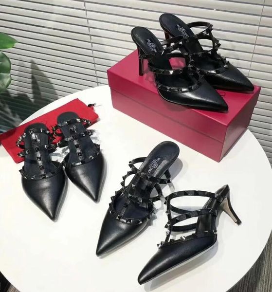 

New fa hion women 039 tiletto heel andal ladie leather hoe party pump woman ca ual rivet andal 19 11017