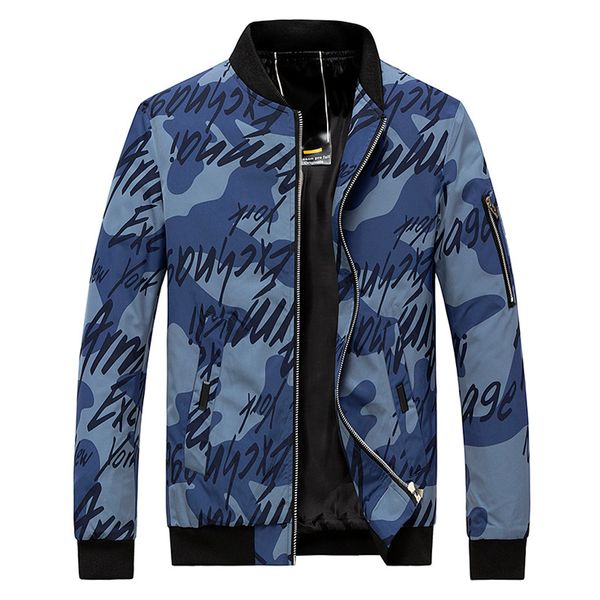 

feitong autumn winter mens jackets casual printing stand collar coat with zipper male long sleeve outdoor coat sport wear m-4xl, Black;brown