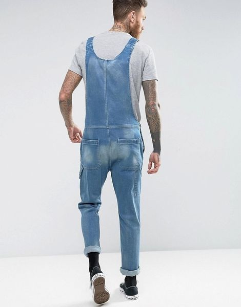 2020 Mens Fashion Casual Denim Jumpsuit Pocket Jeans Overalls For Men ...