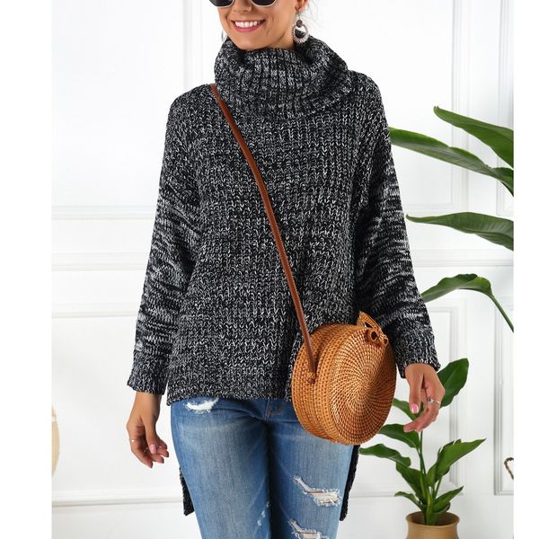 

winter sweater women pullover turtleneck knitted sweater long sleeve xl plus size dress sueter mujer invierno 2019, White;black