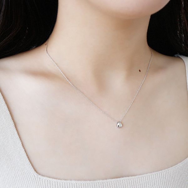 

real 925 sterling silver mini water drop pendant necklace girlfriend gift, minimalist silver necklaces for women jewelry 2019