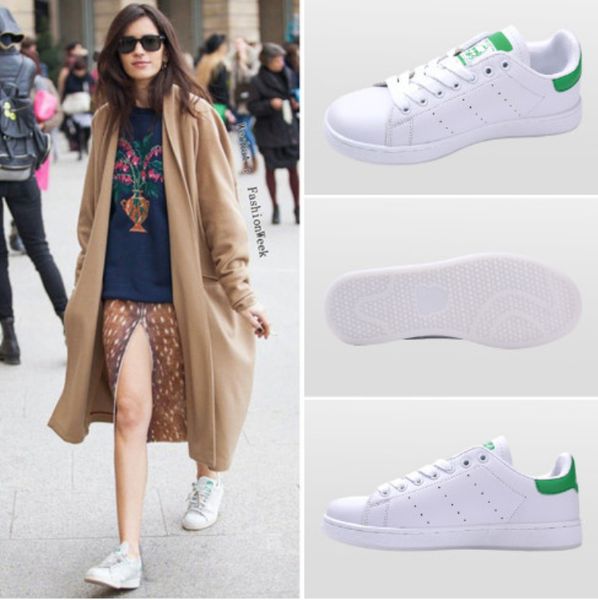 

women men new stan shoes fashion smith sneakers casual shoes leather sport classic flats skateboarding shoes, Black