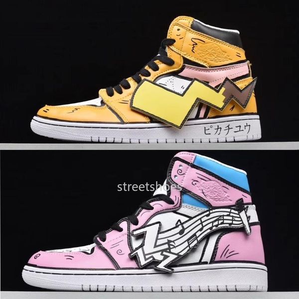 

jumpman 1 man woman graffiti shoes athletics sneakers casual shoe, Black