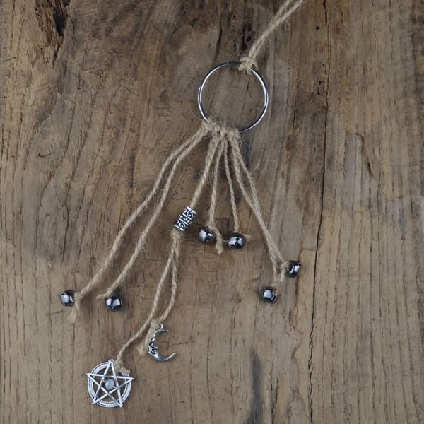 

witch bells keyring magic home protection wiccan protection pagan decor witchcraft banish evil feng shui occult decor jewelry, Silver