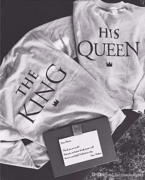 

женской осень desinger пара толстовки письмо печати crew neck long ki рукав королева валентина женская одежда, Black