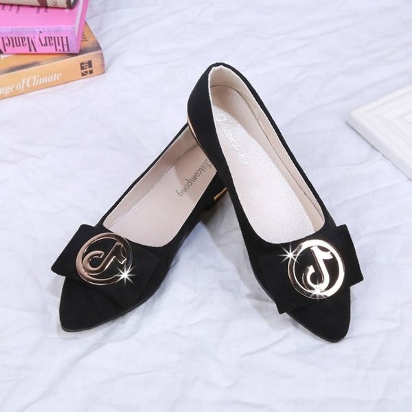 

2020 fashion spring and summer new casual female ballet shoes bow peas shoes wild shallow flat footwear loafers women j14-66, Black