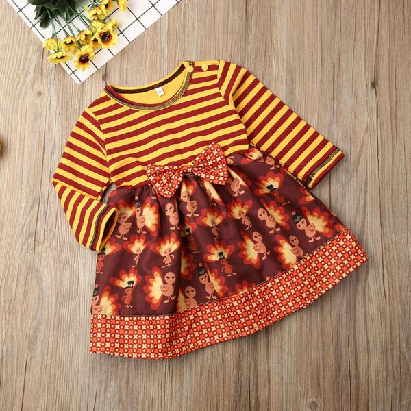 

autumn newborn baby girls kid thanksgiving turkey tutu dress clothes festival fall 1-4y, Red;yellow