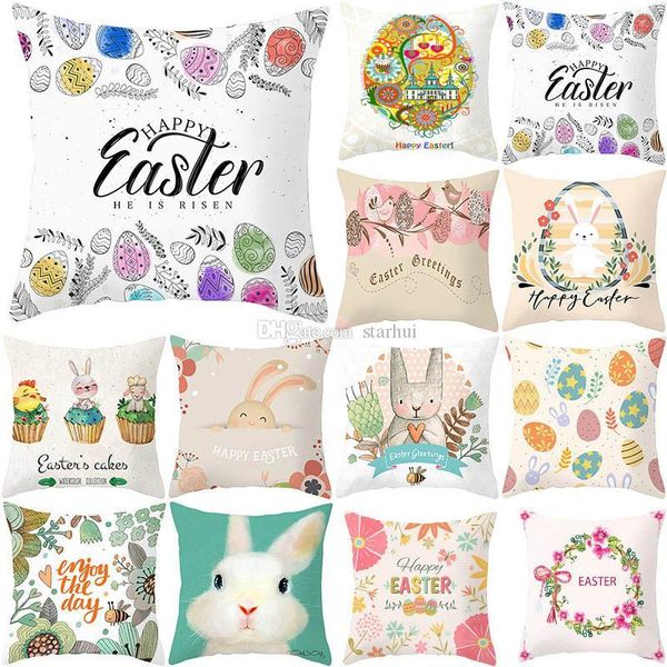 

easter day throw pillow case cartoon linen cushion covers bedroom sofa car household pad cover home decor decorations christmas wx9-1231