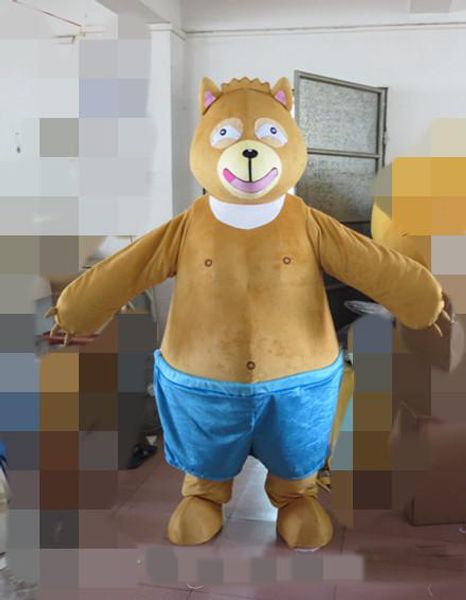 

2019 tedy costume fur teddy bear mascot costume, Red;yellow