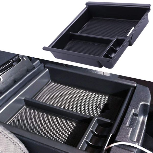

tacoma 2016-2020 center console organizer insert abs black materials tray, armrest box secondary storage