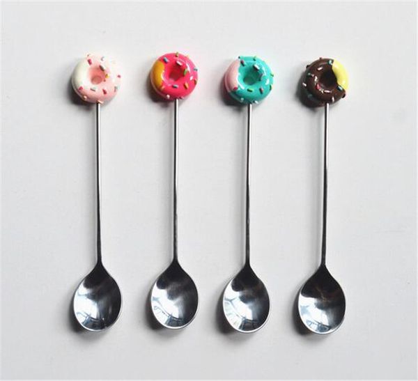 

новые столовая из нержавеющей стали ложка для пончиков ложки для пончиков кофейная десертная ложка стержни для перемешивания чай мороженое к