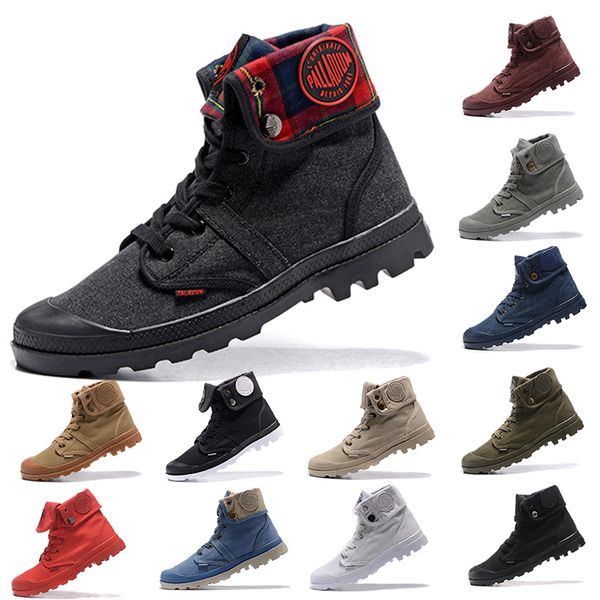 

wholesale palladium canvas boots shoes mens women military shoes couple high-ankle outdoor boots leisure cowboy casual shoes size 36-44