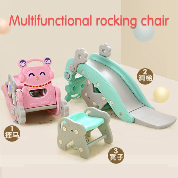 

3 in 1 children's rocking horse slide multi-function birthday gift baby dual-use toy trojan rocking chair swing rocker