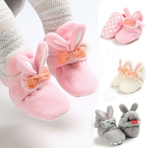 

arrival toddler girl cartoon snow boots shoes newborn baby autumn winter cotton warm soft sole plush prewalker, Black;grey