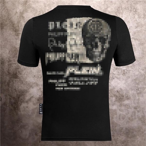 

early spring 2020 new color block letter short sleeve tee double strand fine cotton fabric black and white skull t shirts t24, Black;brown