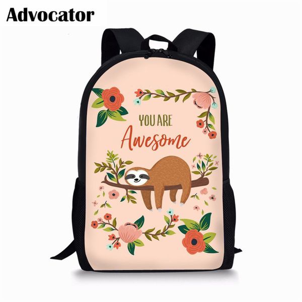 

advocator cute sloth pattern backpack for teenager kids boys girls large capacity schoolbags for students shoulder bags mochila