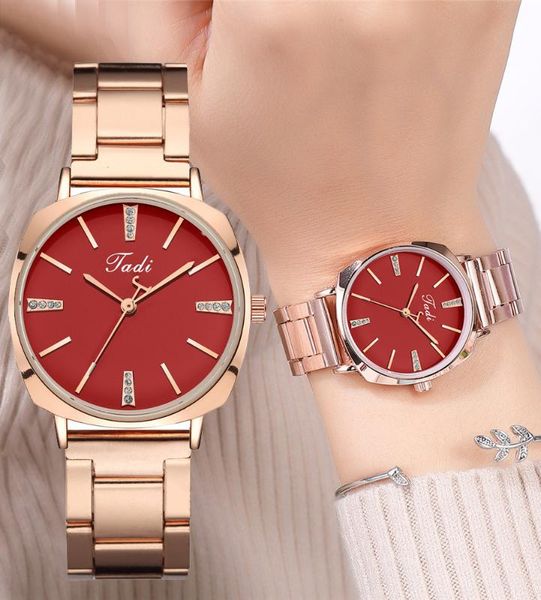 

luxury ladies watch stainless steel quartz women watch gold feminine fashion uhr damen simple zegarki, Slivery;brown