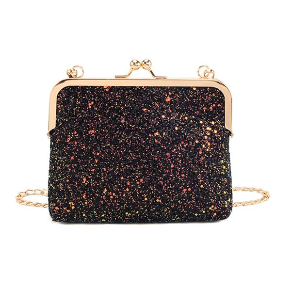 

fashion sequin metal shoulder bag luxury women's bags brand chain diamond crystal crossbody bags dinner handbags black silver