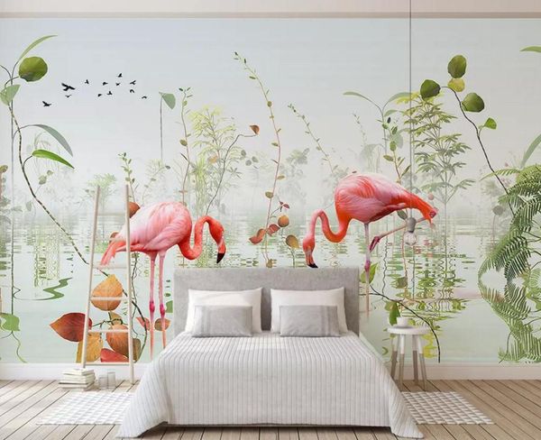 

self-adhesive] 3d flamingo 18399645 wall paper mural wall print decal murals