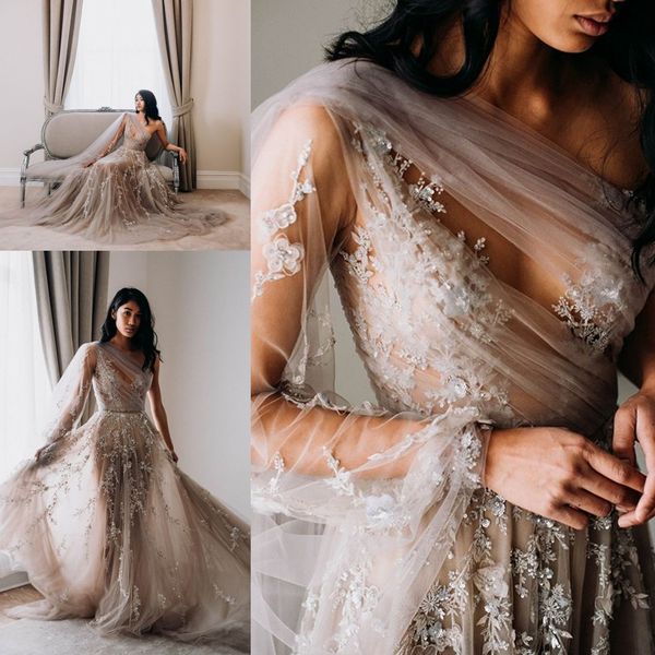 

new paolo sebastian floral embroidery custom made prom dresses one shoulder a line 2020 evening gowns