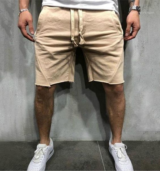 

брюки мода хип-хоп стиль тренировочные брюки повседневные сплошной цвет бег короткие брюки мужская одежда мужчины дизайнер короткие, Black