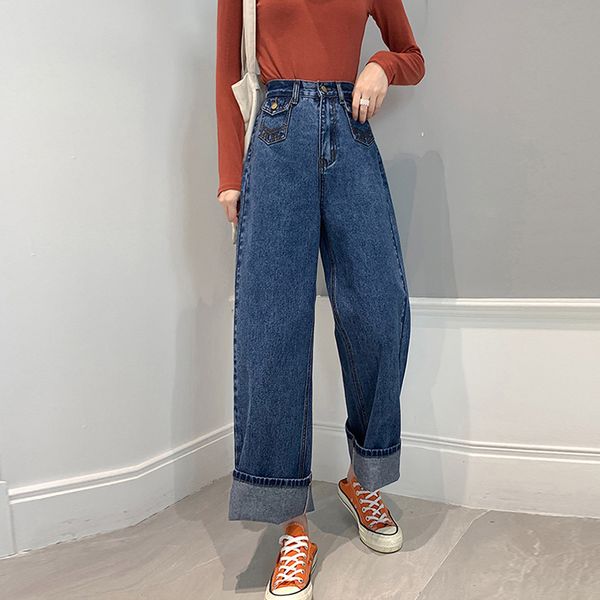 2019 Wide Leg Pants Female High Waist Drape Jeans 2019 Autumn New Loose Straight Straight Dragging Pants From Cashmere52 37 67 Dhgate Com