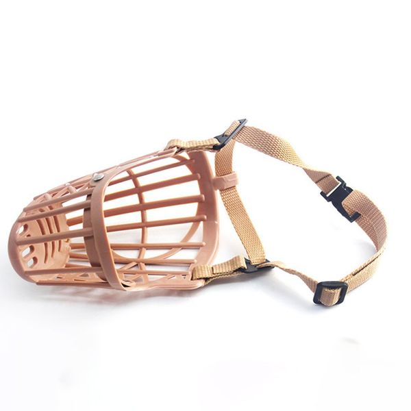 

comfortable plastic strong dog muzzle basket anti-biting mouth cover dog adjustable straps mask pet training supplies7