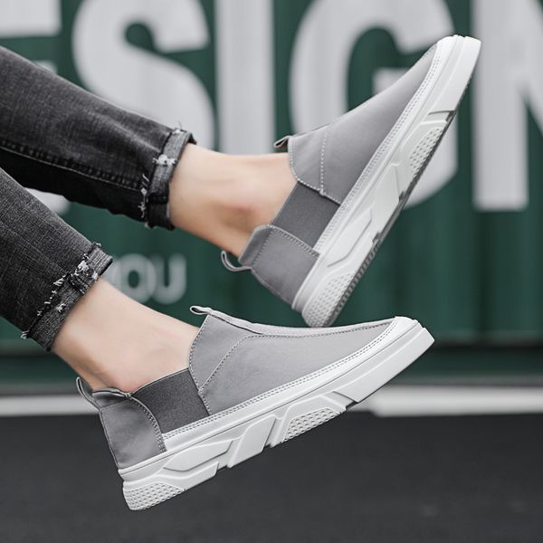 

goodrsson summer new breathable canvas shoes trend wild male shoes thick bottom solid set of feet outdoor leisure male, Black