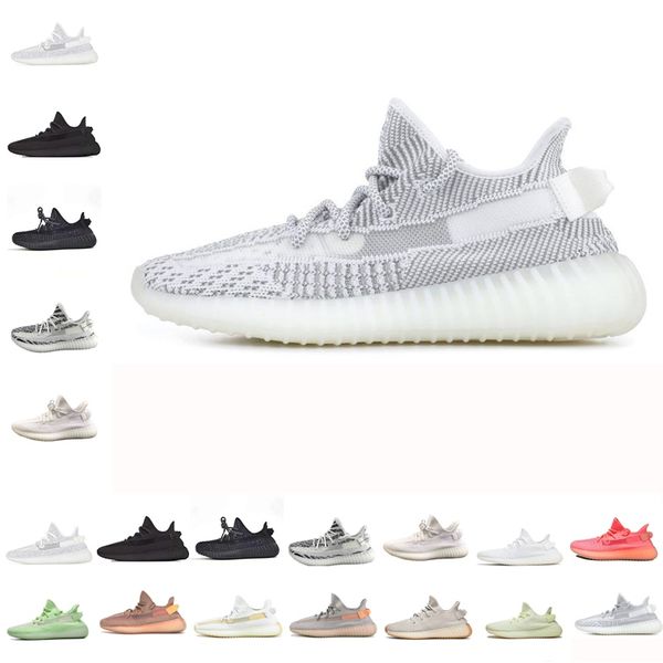

with box kanye west clay v2 static reflective gid glow in the dark mens running shoes hyperspace women sports desigoer sneakers