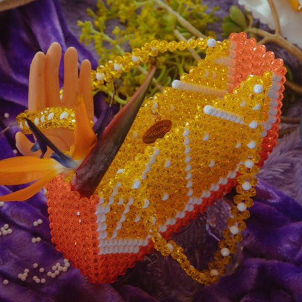 

pearl bag luxury handbags orange handmade braided wallets evening bag crossbody shoulder fashion phone party wedding