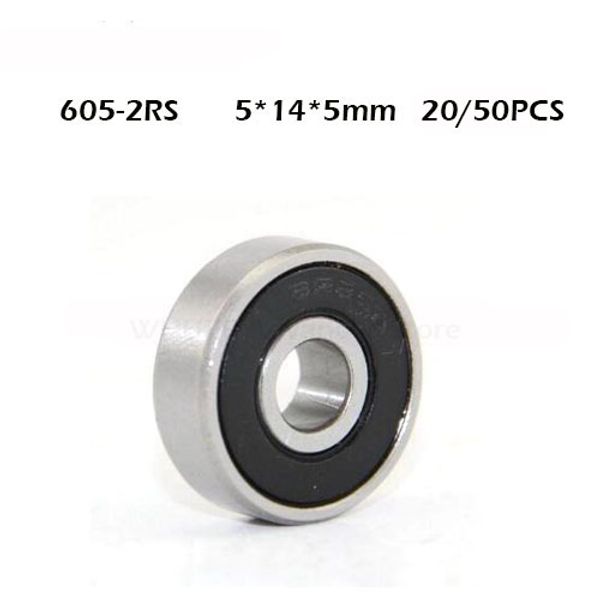 

20/50pcs 605rs steel bearing 5*14*5 mm abec-1 industry motor spindle 605rs ball bearings 3nc