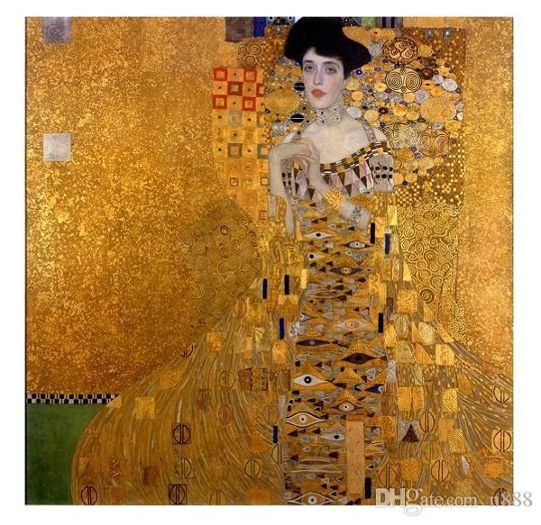 

handpainted classical abstract art oil painting gustav klimt - female portrait of adele bloch-bauer i on canvas.wall art home p252 200311