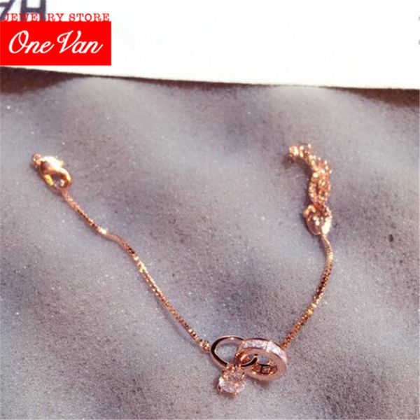 

new style bracelet trend delicate rhinestone bracelet rose gold plating women stainless steel charm trendy, Black