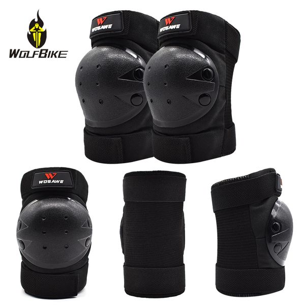 

wolfbike flexible skateboard knee protector elbow protection pad bicycle snowboard ski roller hockey sports body protective suit, Black;gray