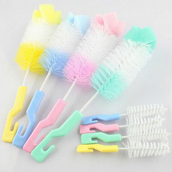 

2pc baby nipple brush bottle brush 360 degree sponge cleaner with pacifier brush la671774
