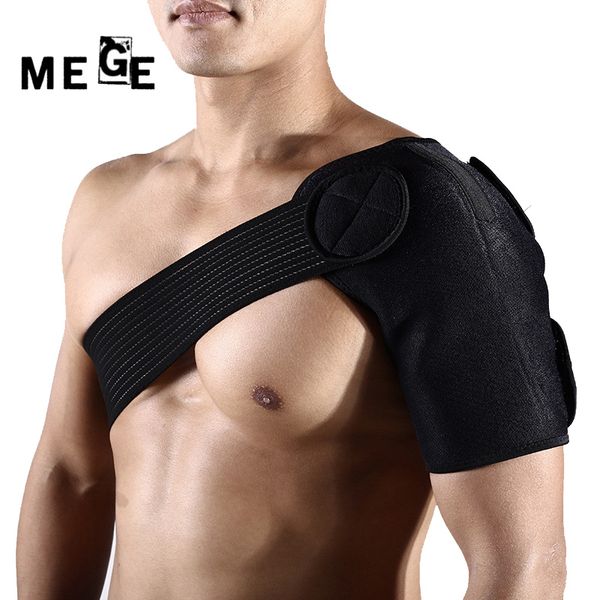 

mege adjustable breathable gym sports care, single shoulder support, shoulder brace guard wrap belt bandage, protector, Black;blue