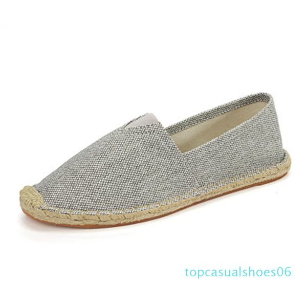 

big size35-45 men casual canvas shoes gingham linen boys espadrille fisherman shoes male flats plimsolls loafers driving t06, Black