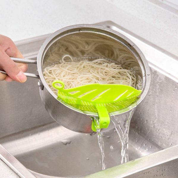 

1pc durable clean leaf shape rice strainer sieve beans peas cleaning gadget strainer for kitchen clips tools