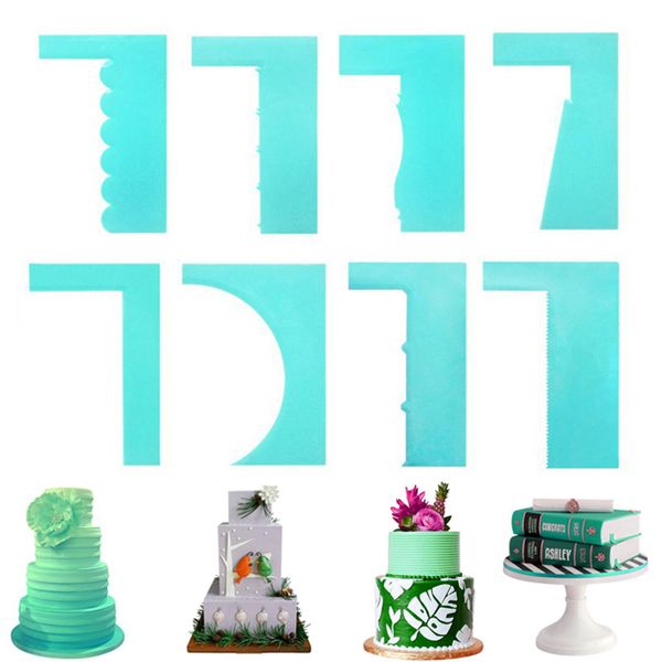 

8pcs/set 6 inch cake scraper diy modeling smoother cutter baking pastry spatulas fondant cake decoration tools
