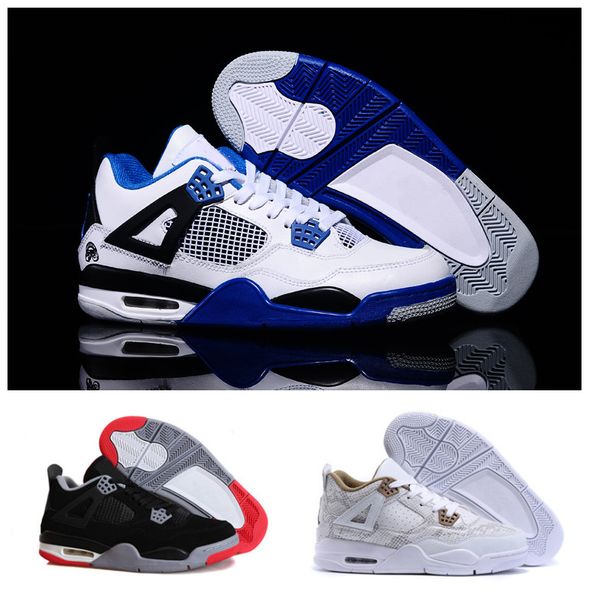 

4s thunder bred cement black yellow red white grey blue designer new fashion 4 basketball shoes sneakers for men with box
