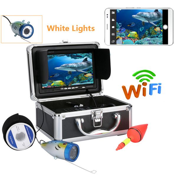

pddhkk 7" fishing camera underwater 12pcs white lamps led wifi wireless support 3 mobile app real time viewing ip68 waterproof