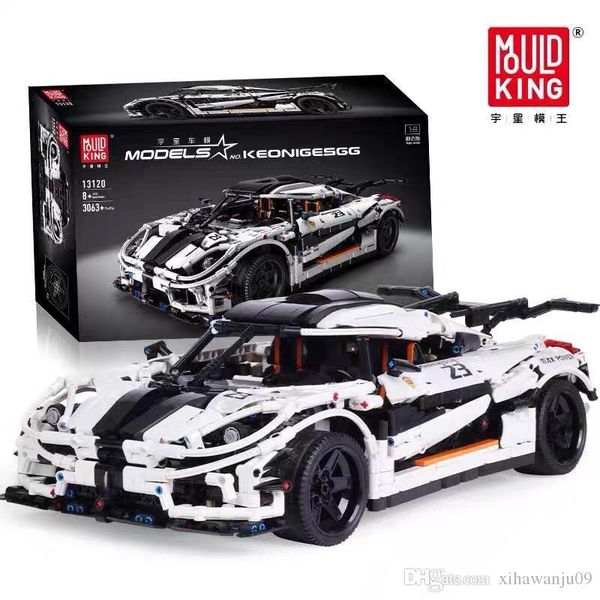 

бдх 13120 мпц-4789 koenigsegged супер спортивный гоночный белый автомобиль серии technic модель строительные блоки кирпичи игрушки для детей