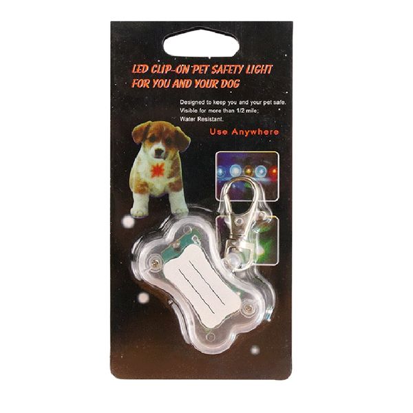 

dog collars & leashes 4pcs led luminous pendant bone shaped pet tag