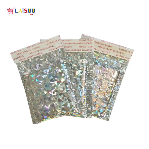 

3 size holographic aluminized bubble bag thicken bubble envelope high-end co-extruded film clothing express foam envelope
