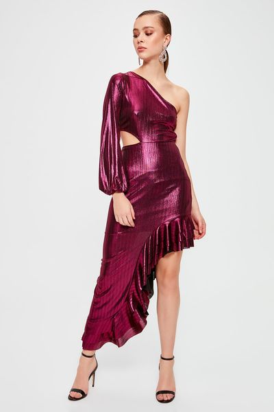 

trendyol воланы выпускного вечера платье tprss20ae0006, Black;red