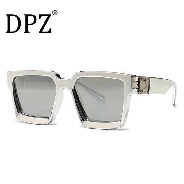 

2020 fashion designer oversized square pilot sunglasses men women vintage shield cool ins sun glasses, White;black