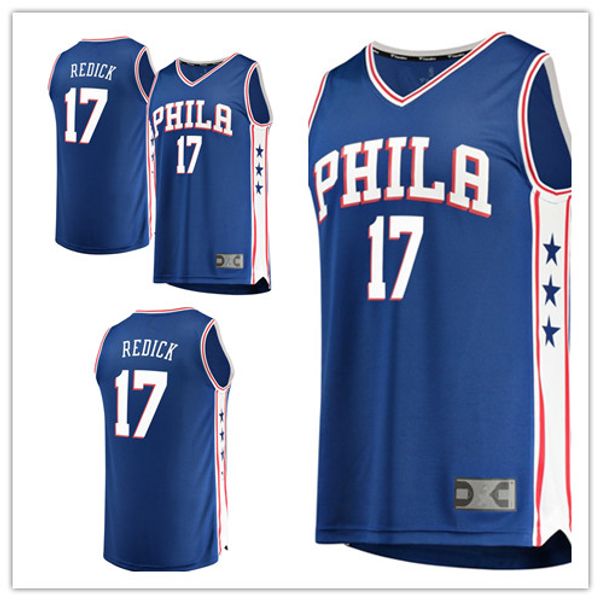 

custom 2019 men's philadelphia 76ers 17 jj redick fanatics branded royal fast break philadelphia nba women kids jersey, Black